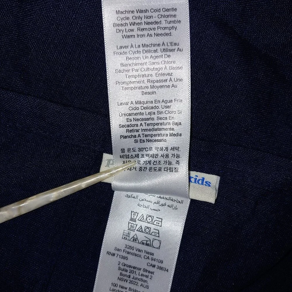 Pottery Barn Kids Navy Blue Flax Linen Pleated Crib Skirt 16